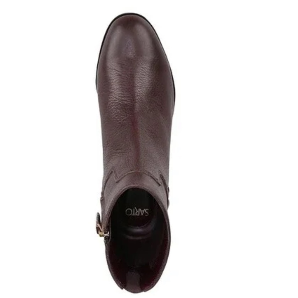 🌸SARTO by FRANCO SARTO 🌸 Brown Leather Round Toe Ankle Bootie Size: 8.5 - Picture 2 of 16